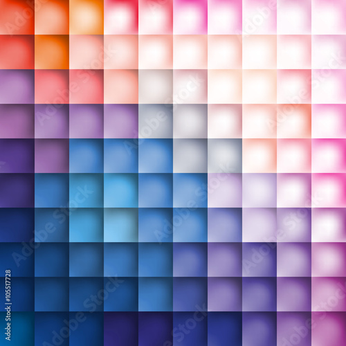 Color squares background, pattern color rhombs, mesh gradient wallpaper, transition from blue to pink, vector design background