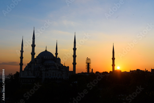 blaue moschee blaue stunde sonnenuntergang istanbul türkei