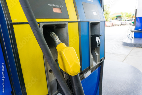 Colorful fuel oil gasoline dispenser photo