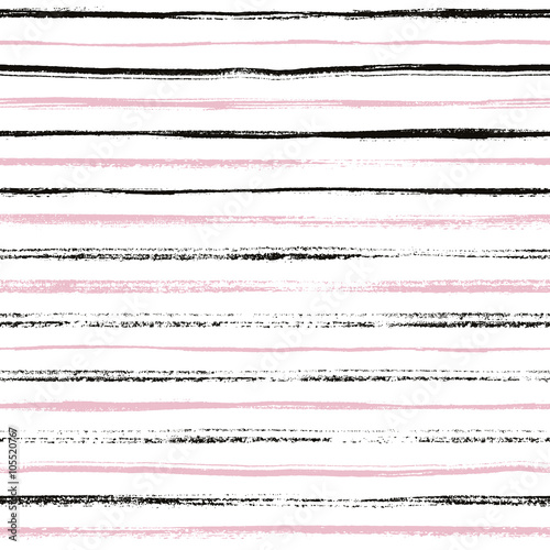 Grunge Hand Drawn Seamless Stripe Pattern