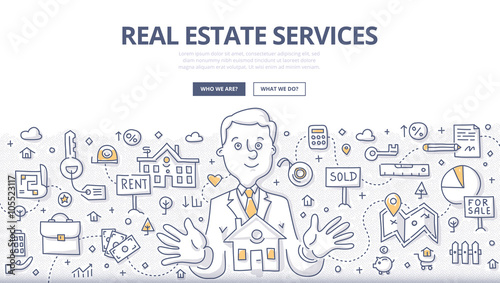 Real Estate Services Doodle Concept