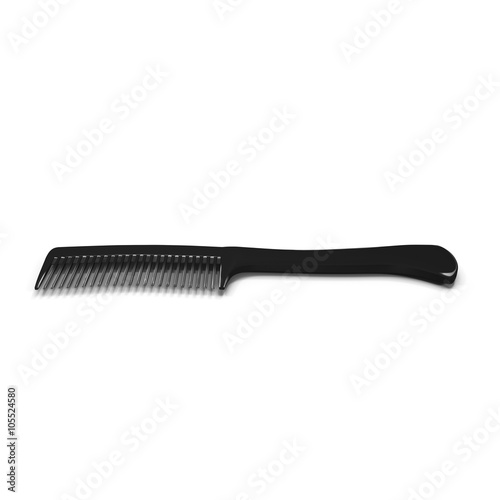 Black hair comb isolated on white