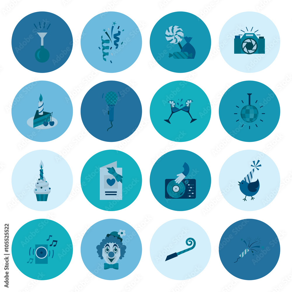 Happy Birthday Icons Set