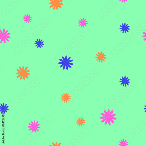 Flowers chaotic seamless pattern. Fashion graphic background design. Modern stylish abstract texture. Colorful template for prints, textiles, wrapping, wallpaper, website etc Stock VECTOR illustration