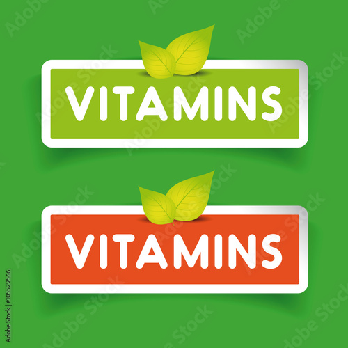Vitamins label vector set