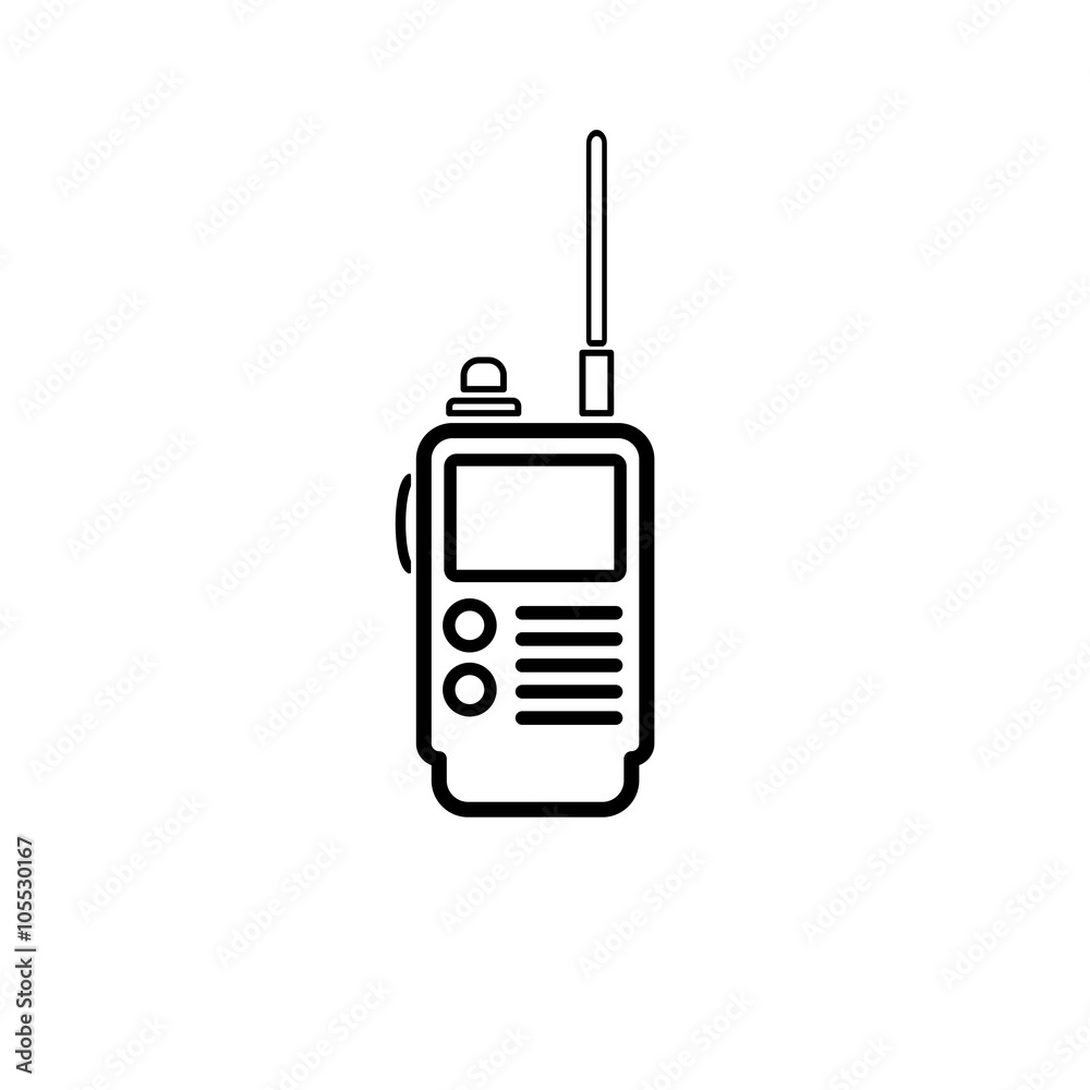 security set two way radio line icon security set two way radio line icon