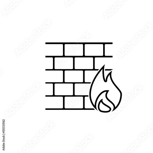 security set wall fire line icon