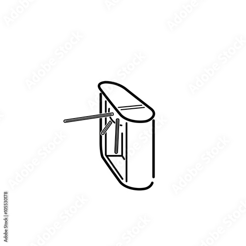 security set turnstile perspective line icon