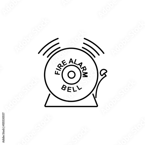 security set fire alarm bell line icon