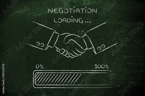 handshake with progress bar, negotiation loading