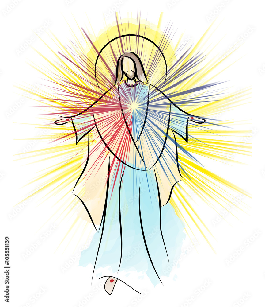 Risen Lord Jesus Christ Easter vector illustration Stock ...