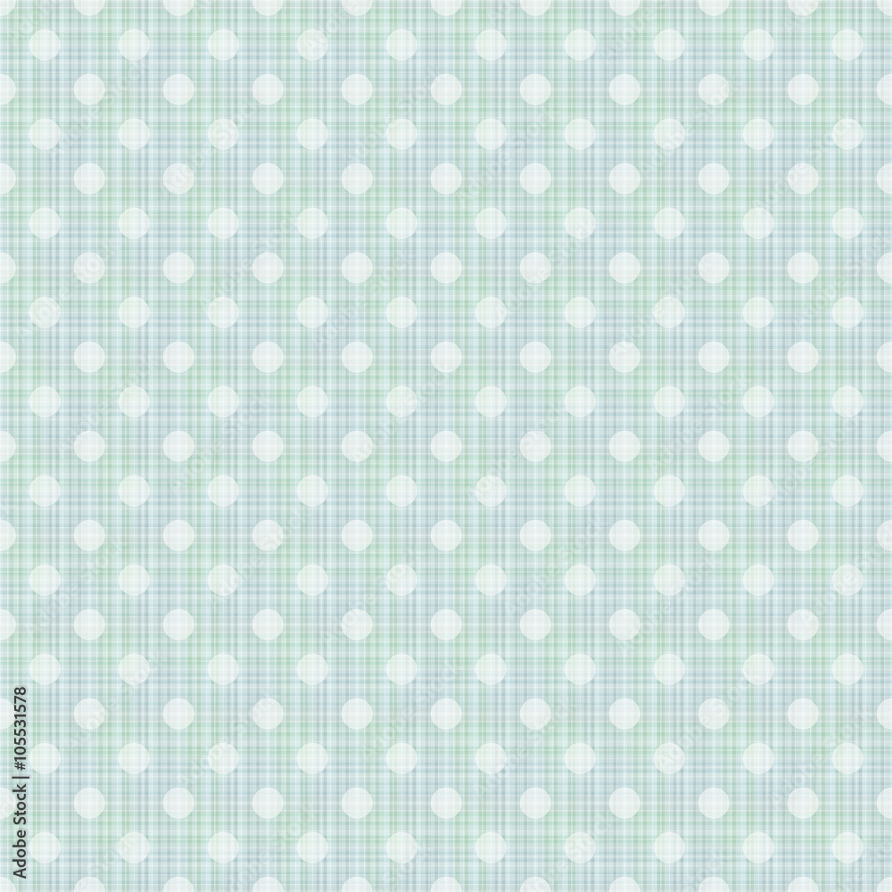Seamless polka dot retro simple white circles on light blue background