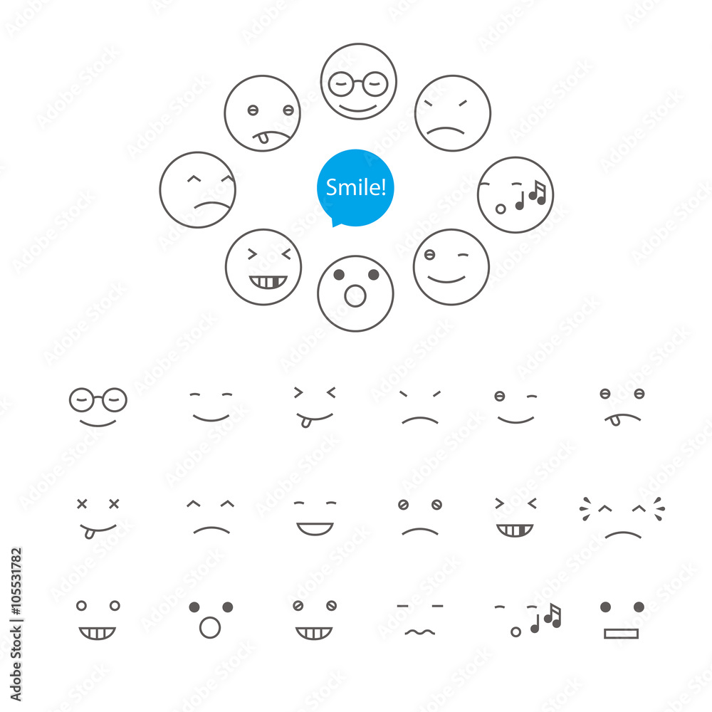 Smile set, vector Adobe Stock