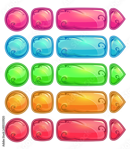 Cute colorful glossy buttons