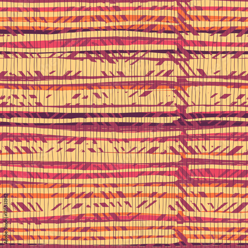 Abstract retro colors stripes pattern. Seamless hand-drawn lines