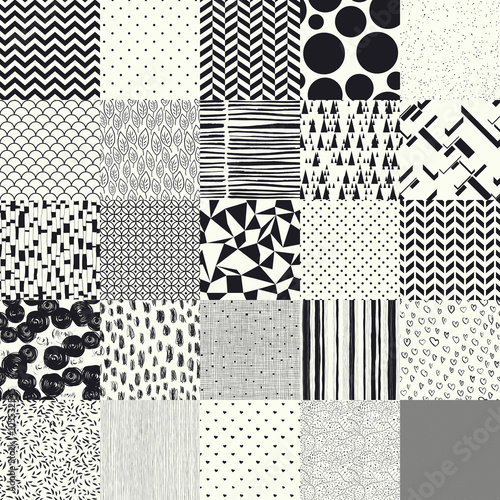 25 seamless different vector patterns.