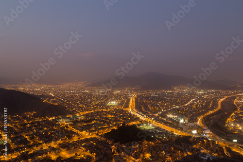 Lima view from Cerro San Cristobal by night