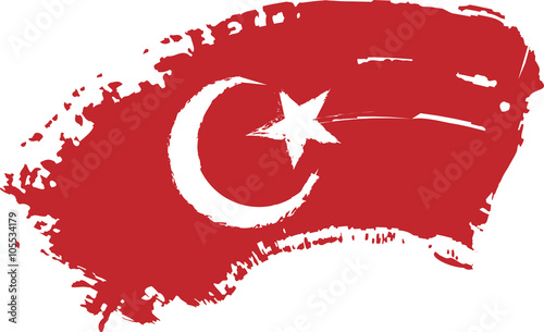 Flag of Turkey - abstract artistic grunge style color illustration