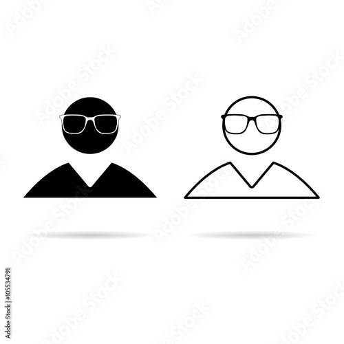 man icon black and white illustration