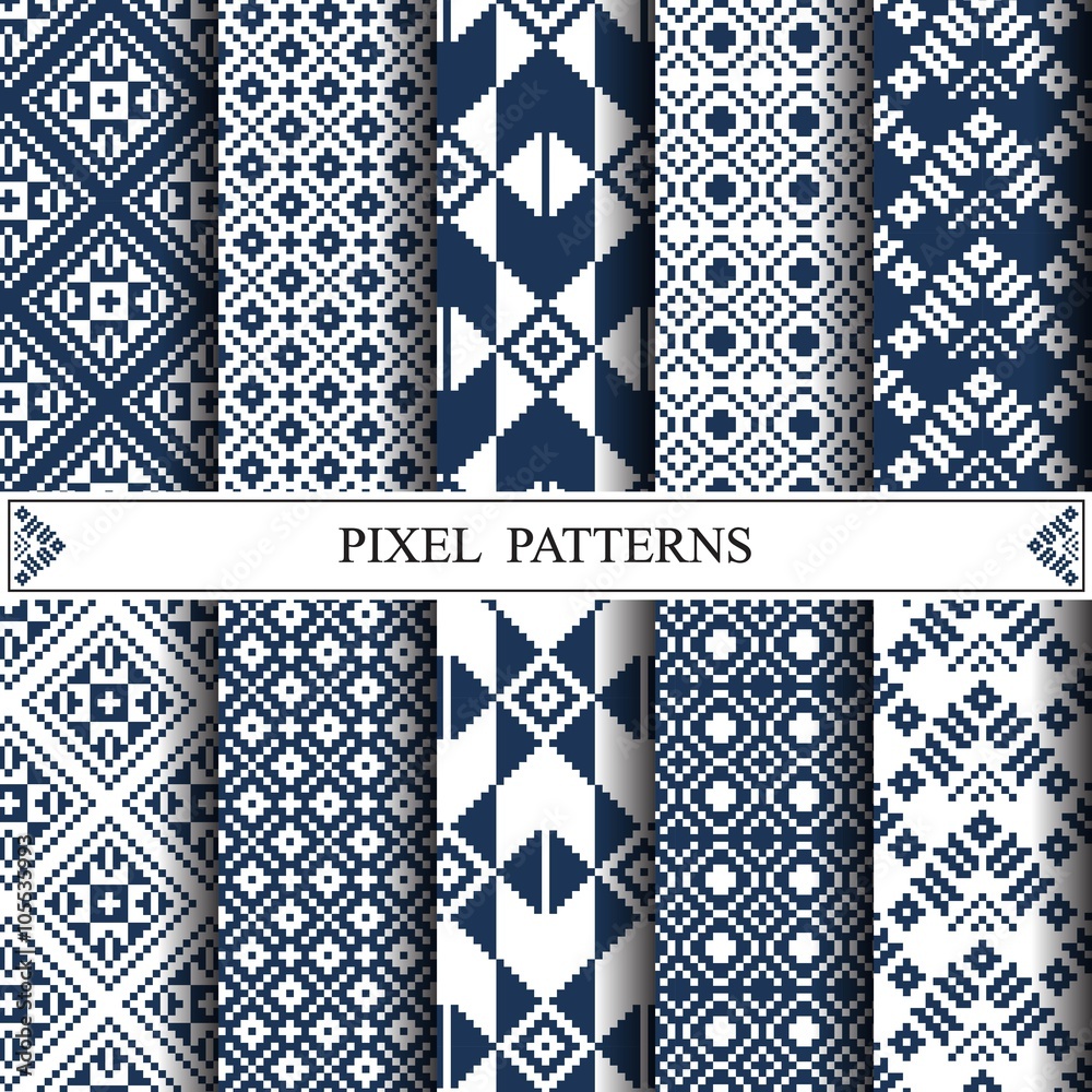 Thai pixel pattern, thai textile, pattern fills, web page backgr