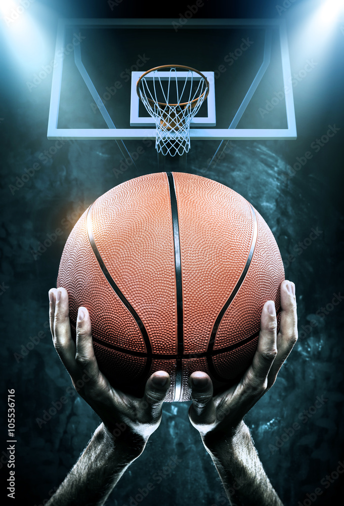 Fototapeta premium Basketball arena with player