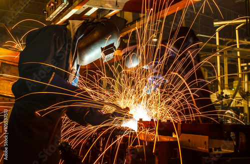 Canvas Print welder Industrial automotive part in factory