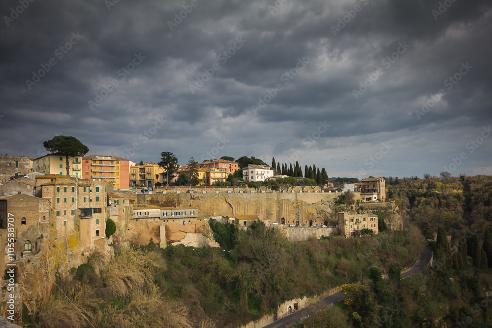 Veduta panoramica di Pitigliano in Toscana