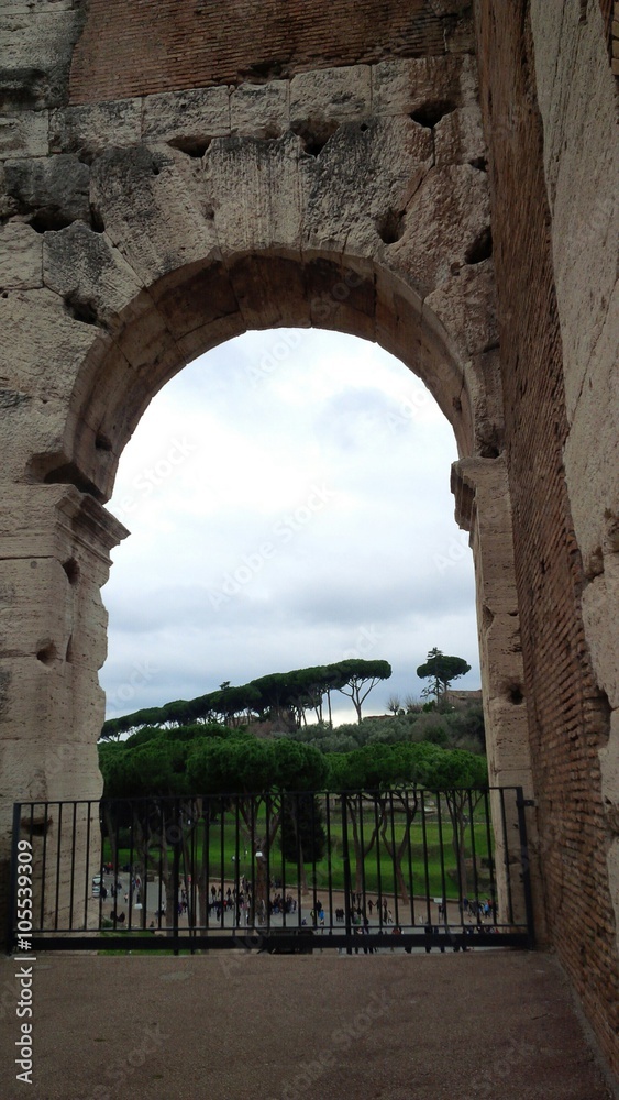 veduta dall'arcata del Colosseo