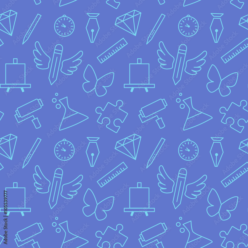 Web design, education, art or school simple texture. Flat thin line style Web design, education, art or school simple texture. Flat thin line style