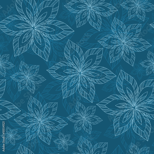 Seamless raster floral pattern, spring/summer backdrop.