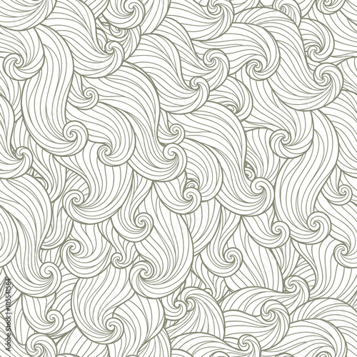 Hand drawn seamless wave background.