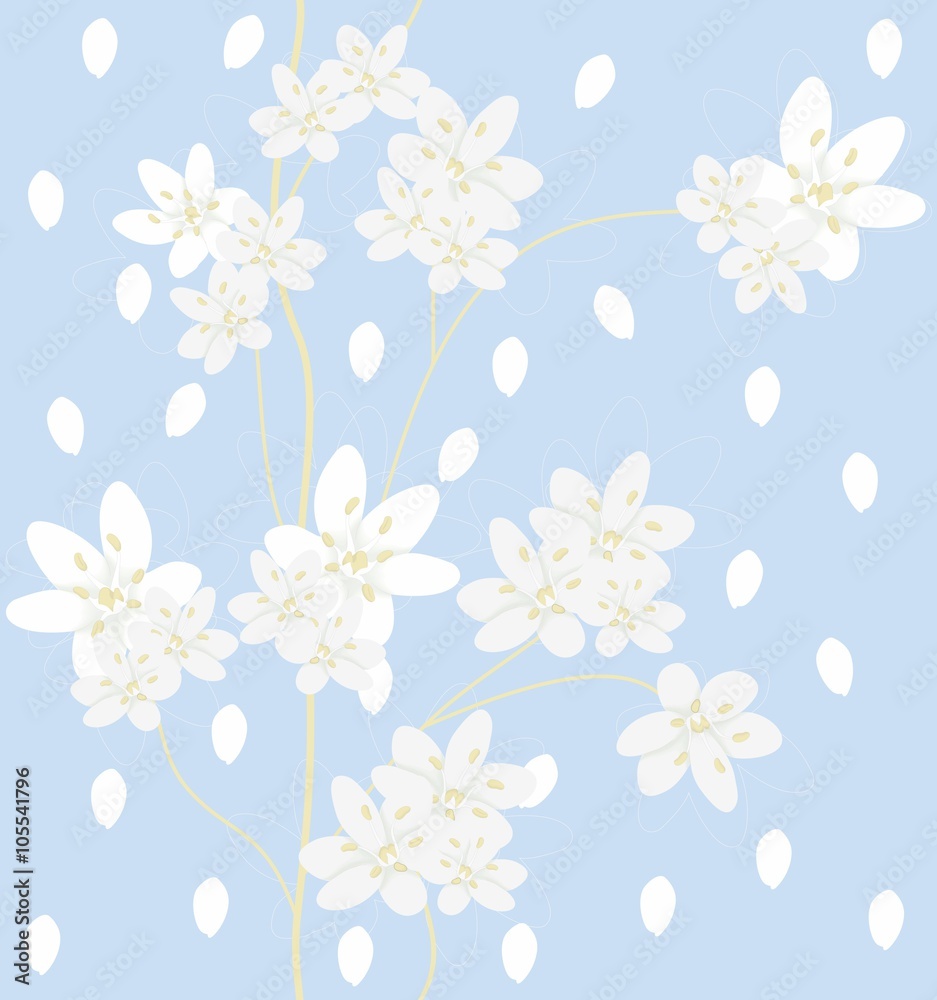 Seamless pattern with jasmine