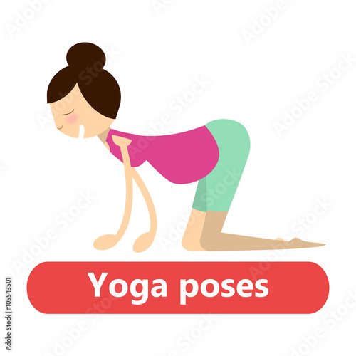 illustration of simple yoga poses for pregnant woman for sport activity and relax