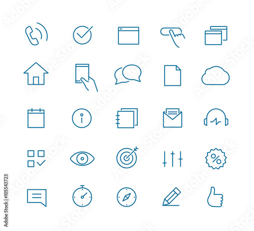 Modern web and mobile application pictograms collection. Lineart