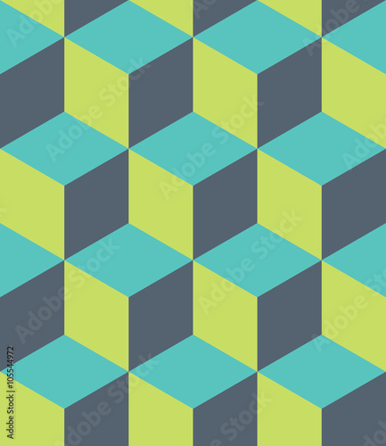 Vector modern seamless colorful geometry cubes pattern, color abstract geometric background, pillow multicolored print, retro texture, hipster fashion design