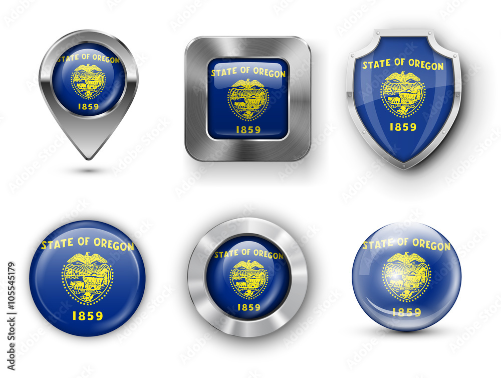 Naklejka premium USA State Flag Badges