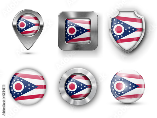 Free Download USA State Flag Badges - GFXLoad