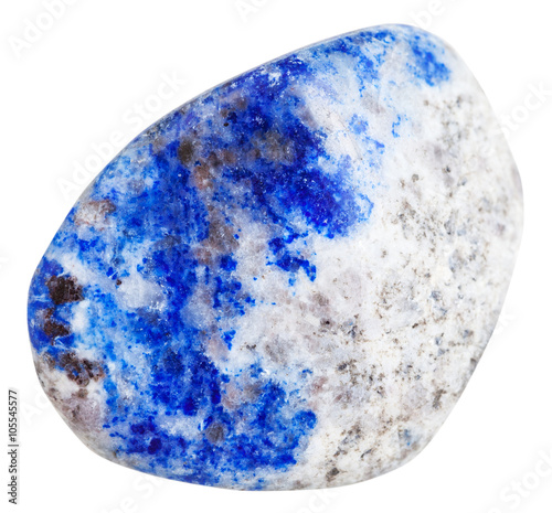 pebble of lapis lazuli mineral gem stone isolated