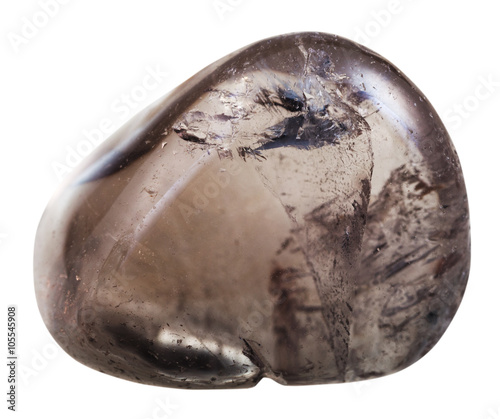 tumbled smoky quartz mineral gemstone isolated