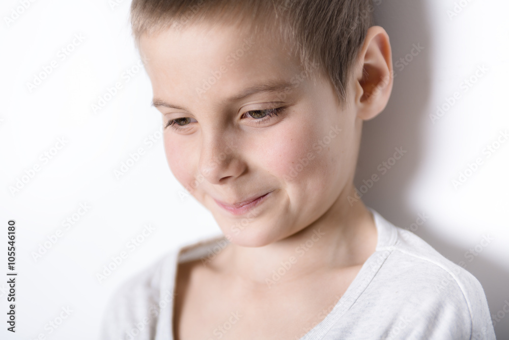 Portrait smiling boy of eight years. Portrait smiling boy of eight years.