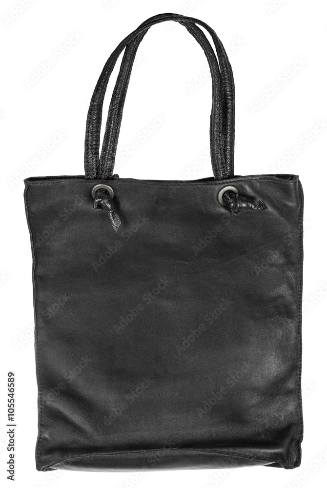 simple handbag from black artificial leather simple handbag from black artificial leather