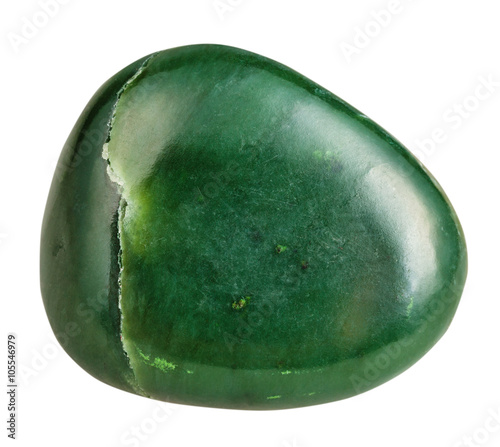 tumbled green Nephrite (jade) mineral gemstone