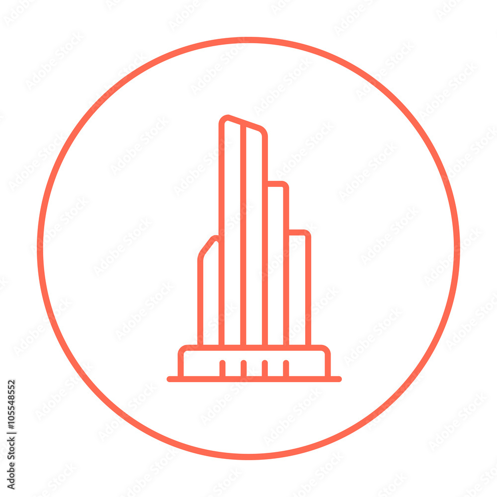 Skyscraper office building line icon. Skyscraper office building line icon.