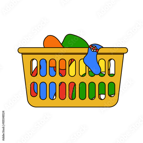 Vector illustration of laundry basket