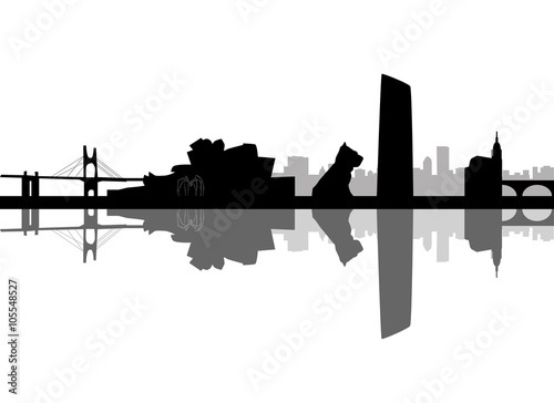 Obraz na płótnie Bilbao skyline in Spain w salonie
