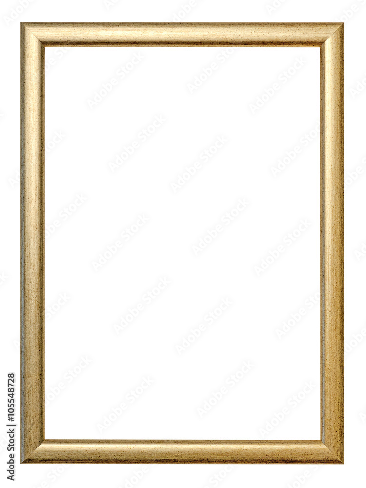 Golden thin picture frame isolated Golden thin picture frame isolated