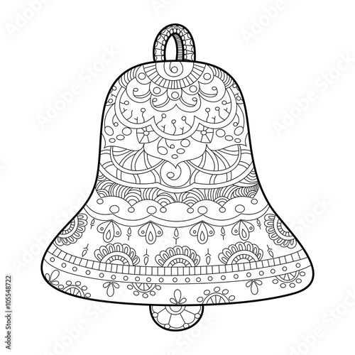 Bell coloring book for adults vector