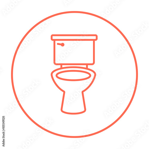 Lavatory bowl line icon.