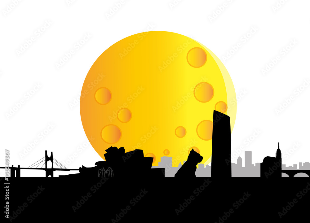 Fototapeta premium Bilbao skyline NIGHT