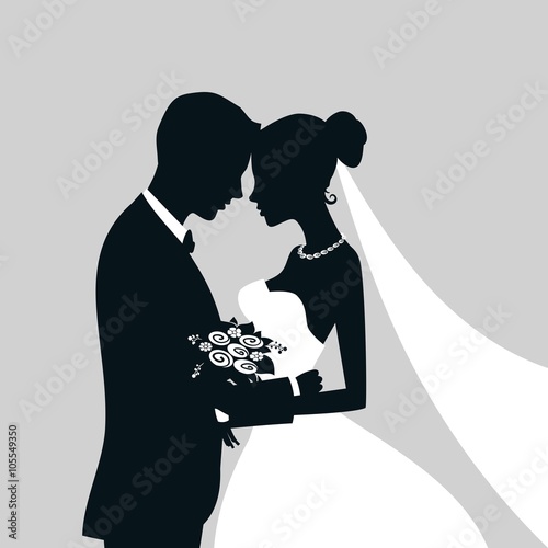 bride and groom silhouettes dancing